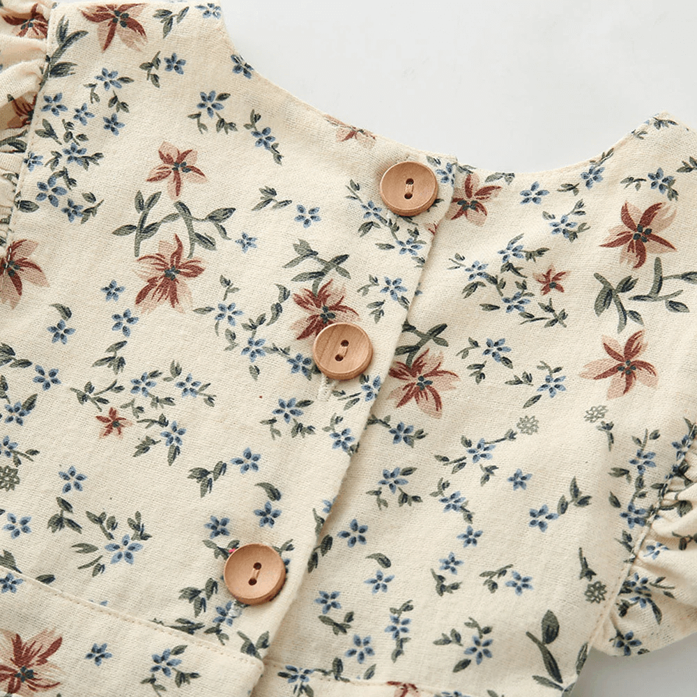 Vintage Floral Print Dress,12M to 5T.