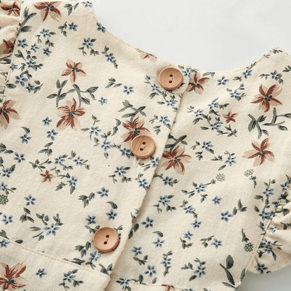 Vintage Floral Print Dress,12M to 5T.