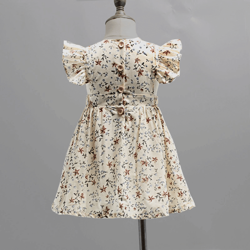 Vintage Floral Print Dress,12M to 5T.