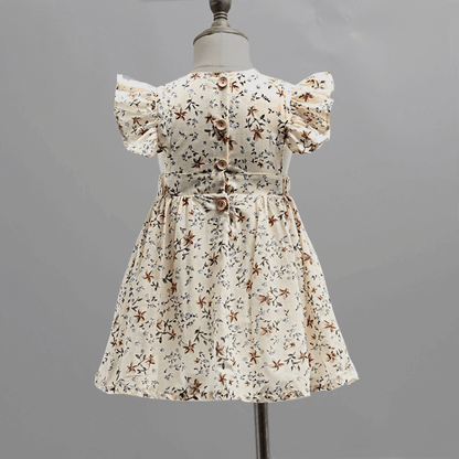 Vintage Floral Print Dress,12M to 5T.