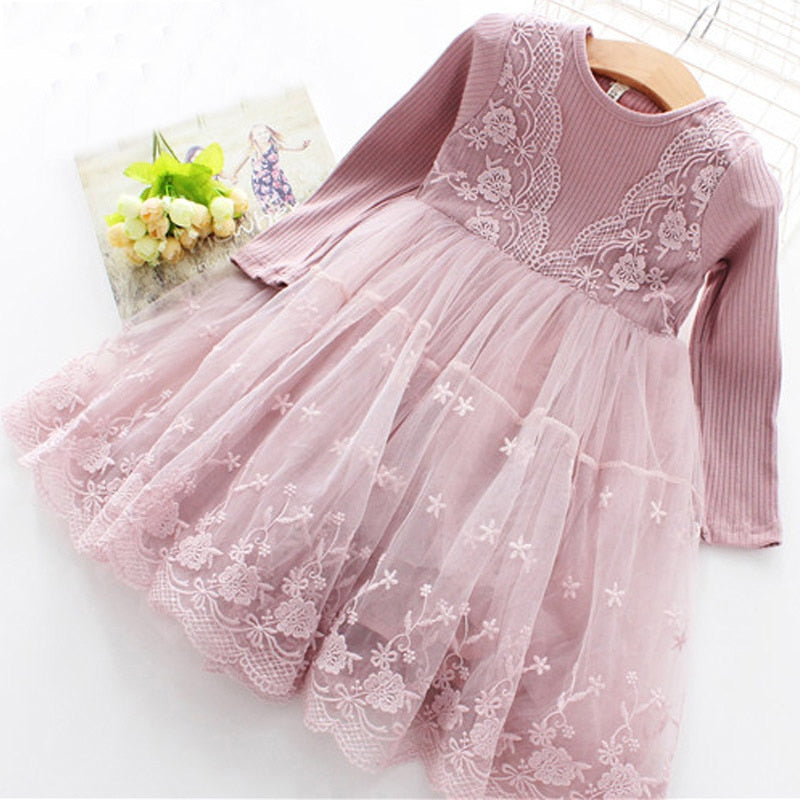 Full Sleeves Lace Dress,2T to 7T.