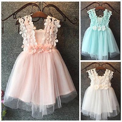 Pearl Lace Flower Gown Fancy Dress - Dream Town Store
