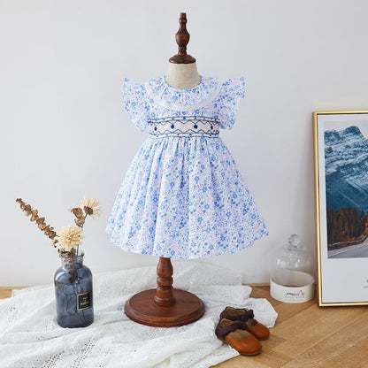 Gorgeous Hand Smocked Dress With Ruffle Sleeves,12M to 6T