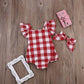 Girls Plaid Ruffles Romper Jumpsuit - Dream Town Store
