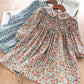 Beautiful Floral Print Dress,Blue/Red,2Y-7Y.