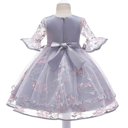 Stunning Princess Dress,Gray/Pnik,2T to 10T.
