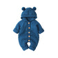 Children's Fur Ball Hooded Knitted One-piece Romper,6M to 24M.