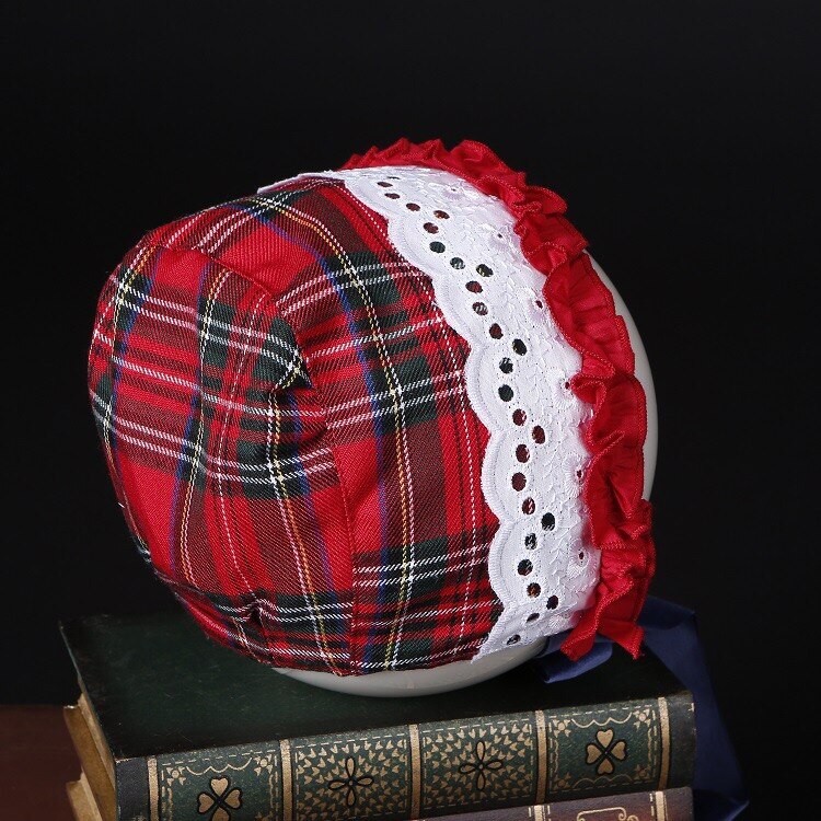 Red Plaid Vintage Spanish Dress with Hat & bloomers,12M to 12T.
