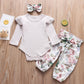 Ruffle Romper For Girls With Pants & Headband, Cotton, 3M to 24M. - Dream Town Store