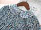 Beautiful Floral Print Dress,Blue/Red,2Y-7Y.