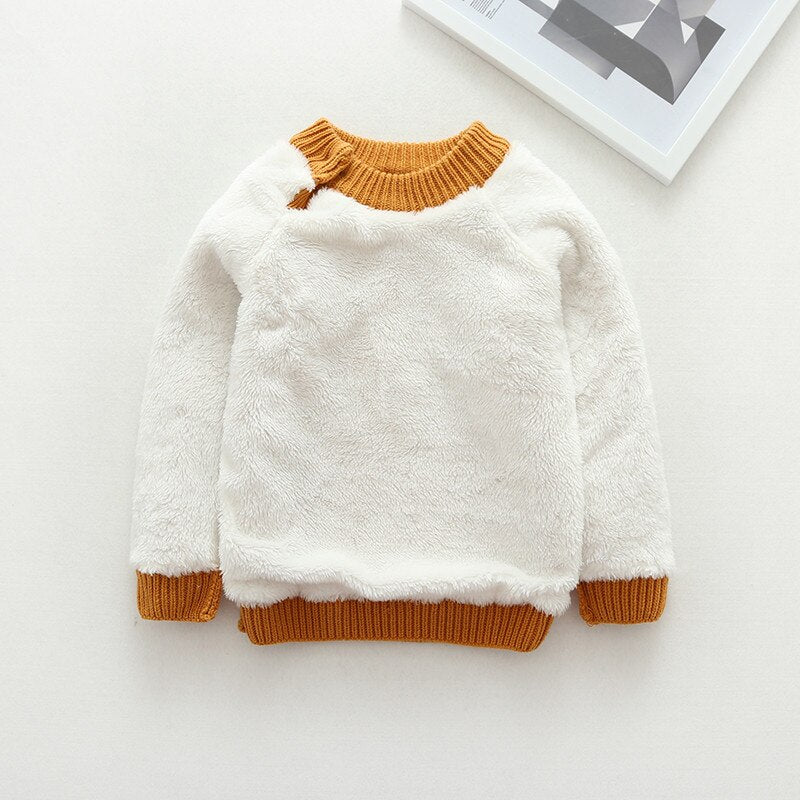 Extra Warm & Thick Knitted Sweater,Red/White/Pink/Brown/Blue,9M to 3T.
