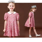 Cute Floral Print Peter Pan Collar Dress,2T to 6T