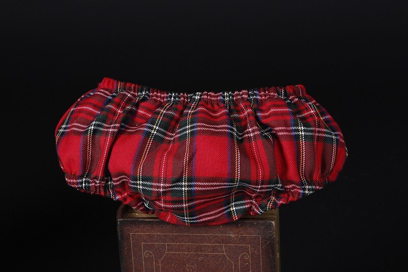 Red Plaid Vintage Spanish Dress with Hat & bloomers,12M to 12T.