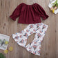 Toddler Off Shoulder Top & Bell-Bottom Pants, 2Y-6Y.