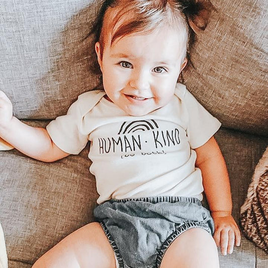 Human Kind Be Both Summer Short Sleeve Romper Bodysuit - Dream Town Store