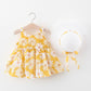 Cute Summer Bow Dress With Hat,9M to 3T.