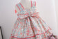 Spanish Style Vintage Floral Dress With Bloomer,Yellow/Pink,12M to 6T.