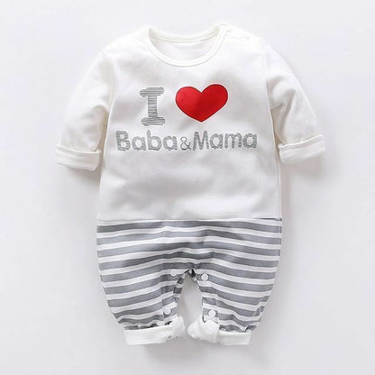Cute I Love Baba Mama Romper, 6M to 18M.