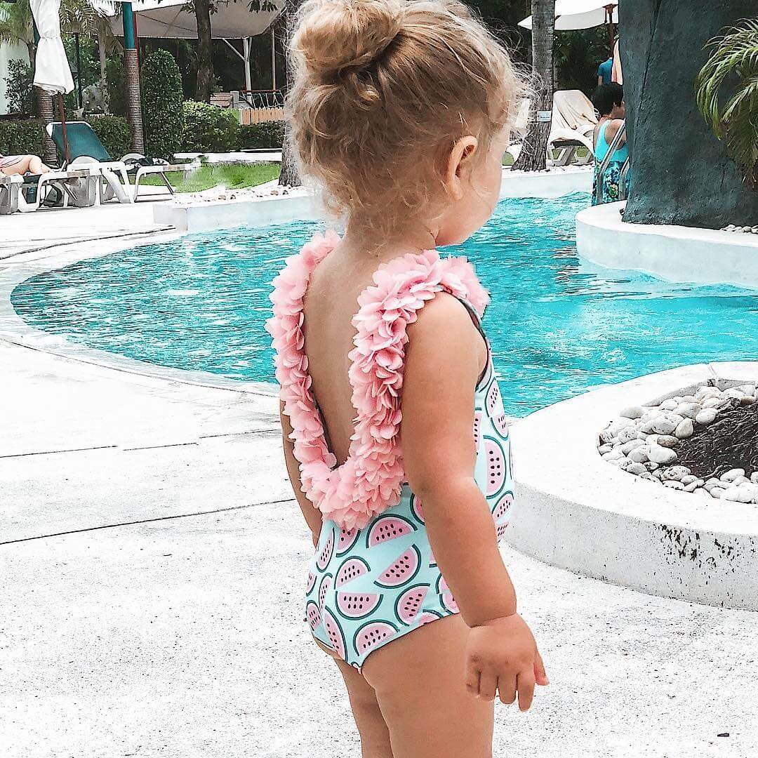 Cute Melon Print Swimwear, 6M to 3T.