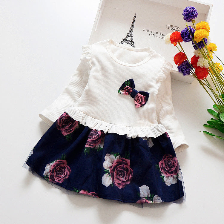 Toddler Floral Bow Dress - Dream Town Store