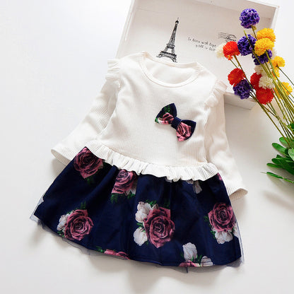 Toddler Floral Bow Dress - Dream Town Store