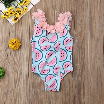 Cute Melon Print Swimwear, 6M to 3T.