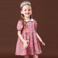 Cute Floral Print Peter Pan Collar Dress,2T to 6T