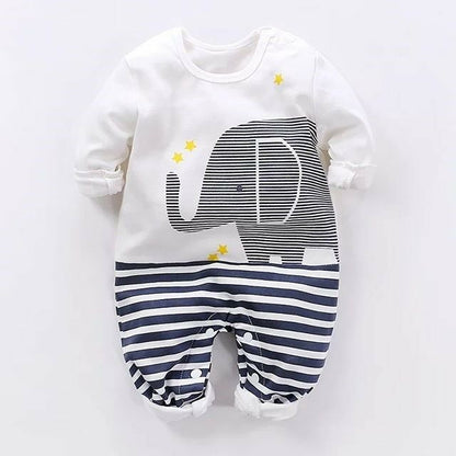 Cute Elephant Print Romper, 6M to 18M.
