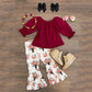 Toddler Off Shoulder Top & Bell-Bottom Pants, 2Y-6Y.