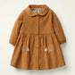 Cute Hedgehog Applique Fall Dress,Cotton,18M to 6T.
