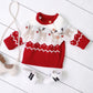 Christmas Themed Knitted Sweater,Red/Black,6M to 24M