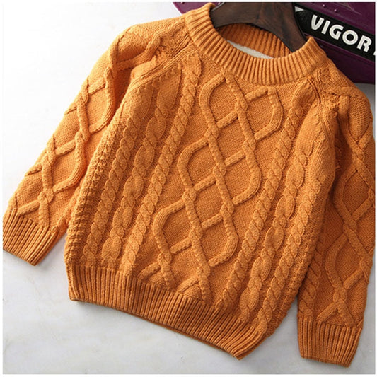 Unisex Knitted Warm Sweater For Kids,White/Red/Blue/Brown,2T to 10T.