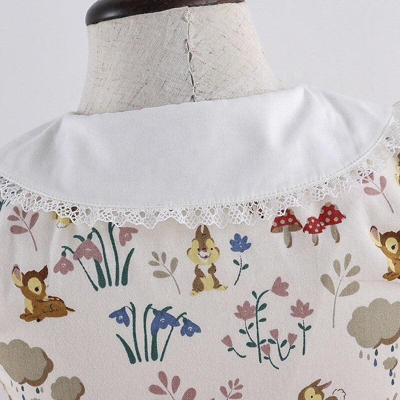 Cute Deer Print Dress,Full/Half Sleeves,12M to 6T