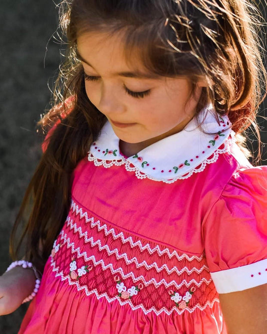 Gorgeous Pink Hand Smocked Dress,12M to 6T.