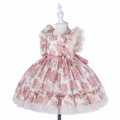 Floral Hollow Embroidered Dress, 6M to 9T.