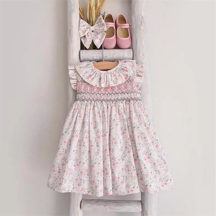 Hand Smocked Sister Matching Dress & Bubble,6M to 7T.