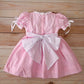Pink Floral Geometric Hand Smocked Dress