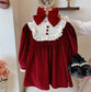 Vintage Red Velvet Dress,2T to 7T.