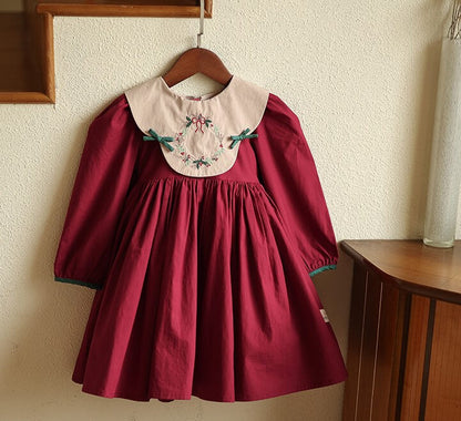 Holidays Embroidered Twirl Dress,12M to 8T.