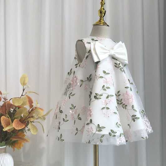 Stunning Floral Dress With Bow,12M to 6T.
