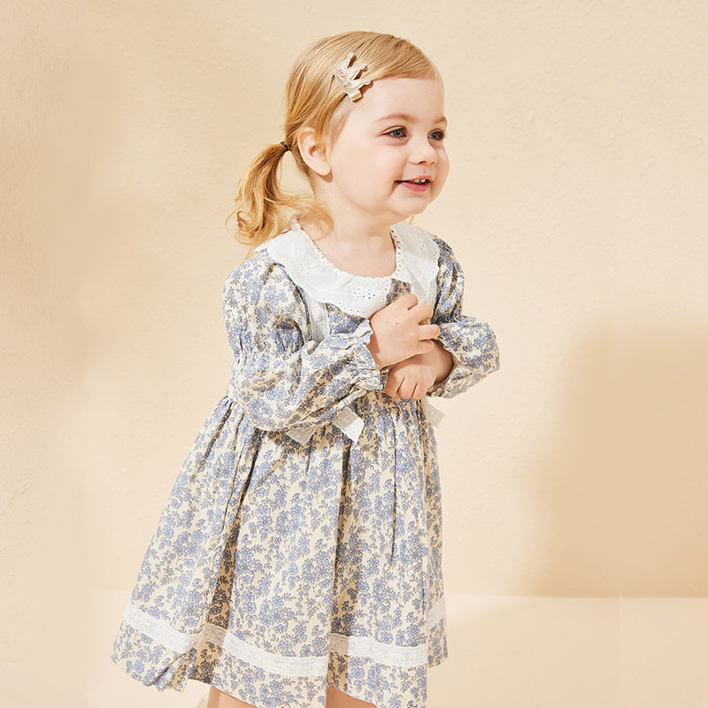 Adorable Floral Dress With Lace & Bows,6M To 4T.