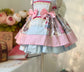 Stunning Pink & Blue Spanish Dress,2T to 9T.