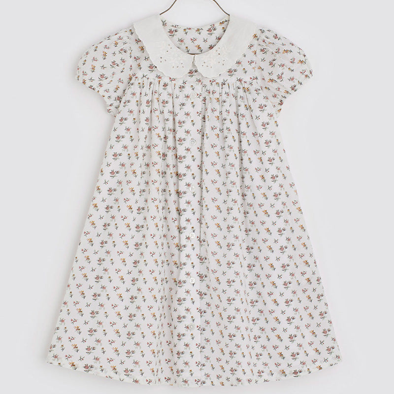 Cute Floral Dress With Lace Collar,12M to 6T.