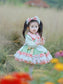 Beautiful Green & Pink Spanish Fluffy Dress,2T to 8T.