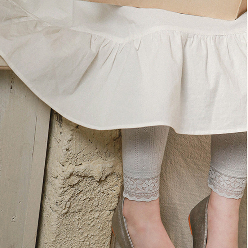 Cute Lace Leggings,Pink/Grey/Cream,2T to 8T.
