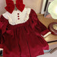 Vintage Red Velvet Dress,2T to 7T.