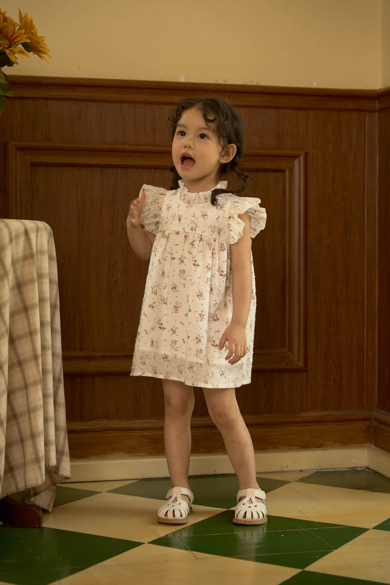 Cute Floral A-Line Dress, 12M to 6T.