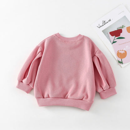 Cute Pink Flower Sweatshirt, 12M to 6T