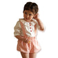 White & Pink Suspender Dress,12M to 7T.