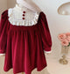 Vintage Red Velvet Dress,2T to 7T.